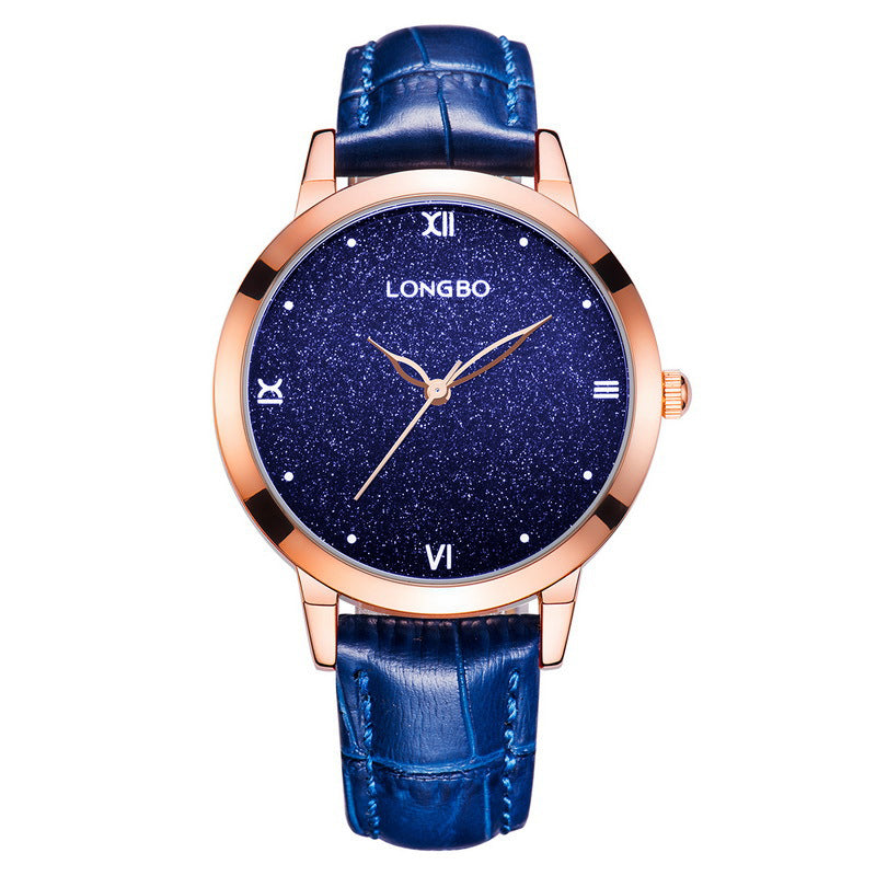 LONGBO 5052 Women Blue Sky Vast Universe Fashion Leather Band Quartz Watch