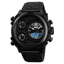 SKMEI 1359 3 Dials Dual Display Watch Chronograph Alarm Luminous Display Calendar Digital Watch