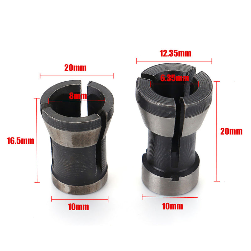 2Pcs 6.35mm 8mm Collet Chucks Engraving Trimming Machine Electric Router