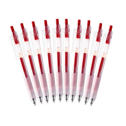 KACO KEYBO 10 Pcs/Pack Transparent Barrel Gel Pens 0.5mm Writing Signing Pen For Student School Office Supplies