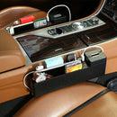Bakeey 4 in 1 Car Kit Dual USB Wireless Charger Coins Pocket Storge Bag For Mobile Phone Tablet