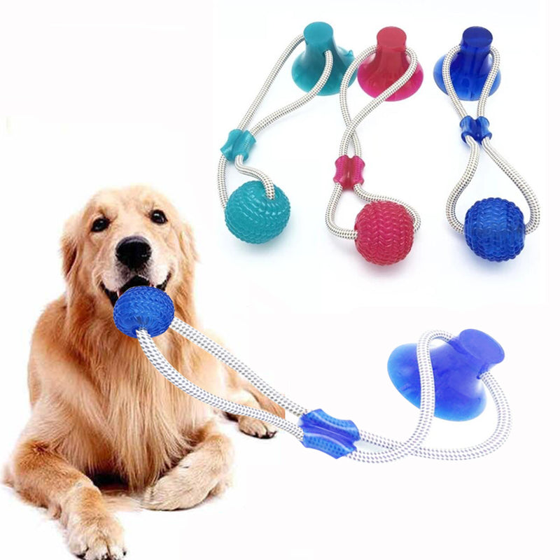 Pet Molar Bite Ball Cats Dogs Training Multifunction Pet Molar Rubber Chew Ball Cleaning Teeth Safe Elasticity Soft Puppy Suction Cup Pet Toys