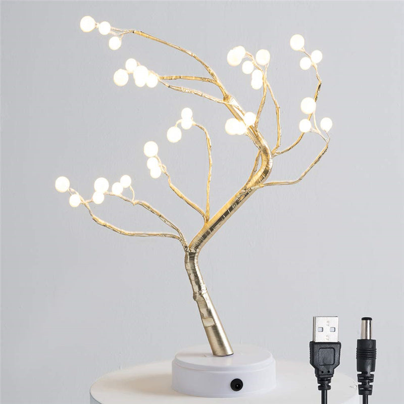 USB 36LED Pearl Tree Light Touch Control Lamp Night Light Christmas String Light