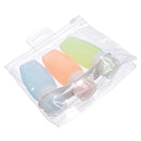 3pcs Silicone Refilliable Bottles Travel Set & Makeup Brushes Cleaner Lotion Cream Shampoo Container