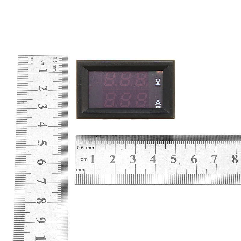 10pcs Mini Digital Voltmeter Ammeter DC 100V 10A Panel Amp Volt Voltage Current Meter Tester 0.56" Blue Red Dual LED Display