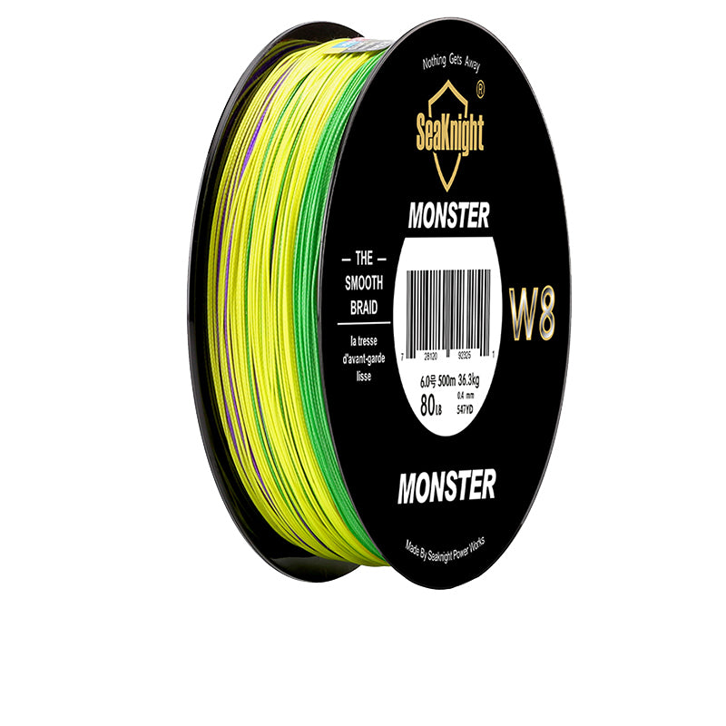 SeaKnight Monster W8 500M 8 Strands Fishing Line Multi-Colors 20-100LB Salt Water Braided Wire