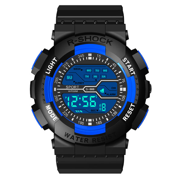 HONHX 82-666 Men Fashion Luminous Dsiplay Stopwatch Sport Style Digital Watch