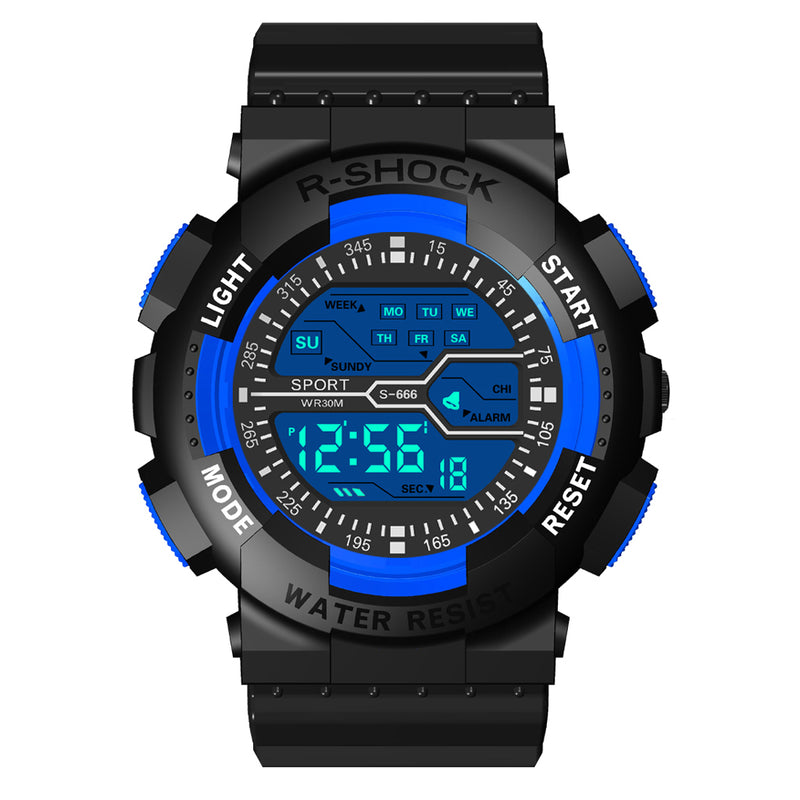 HONHX 82-666 Men Fashion Luminous Dsiplay Stopwatch Sport Style Digital Watch