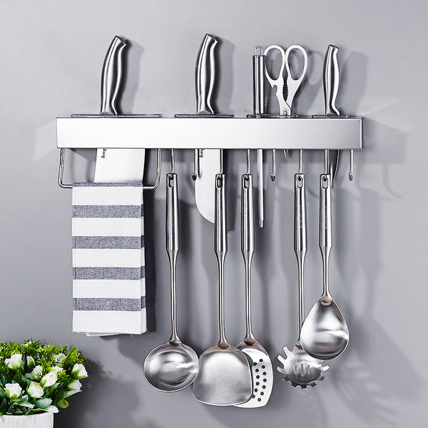 Stainless Steel Kitchen Storage Rack Wall Hanging Kitchen Knife Utensil Holder