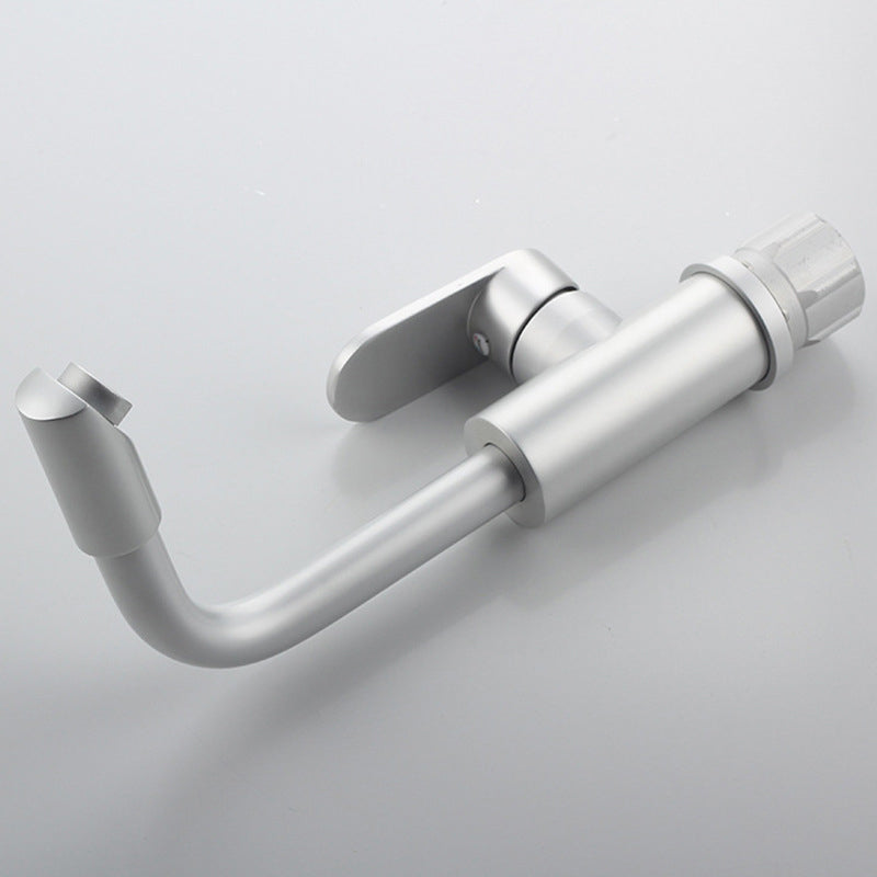Space Aluminum Kitchen Sink Faucet Hot and Cold Water Mixer Tap Rotatable Lead-free