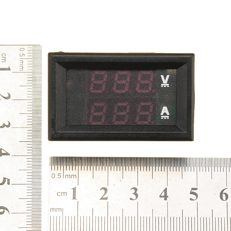 10pcs nMini Digital Voltmeter Ammeter DC 100V 10A Voltmeter Current Meter Tester Blue+Red Dual LED Display
