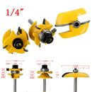 Drillpro RB15 3pcs 1/4 Inch Round Rail Stile Router Bits Wood Working Cutter