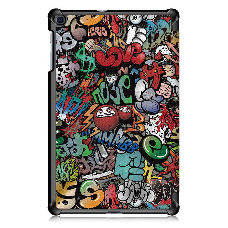 Tri-Fold Pringting Tablet Case Cover for Samsung Galaxy Tab A 10.1 2019 T510 Tablet - Doodle