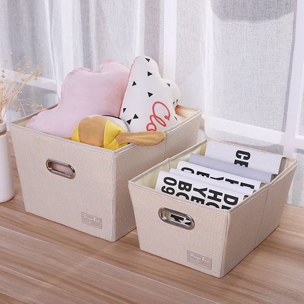 XP-183 Waterproof Large Non-woven Fabric Folding Storage Box Baskets Quilt Clothes Organizer Beige Color