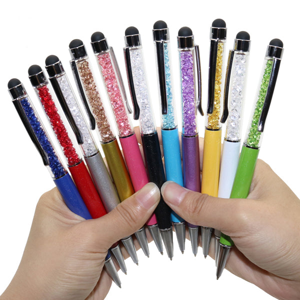 0.7mm Metal Pen Crystal Ballpoint Pen Diamond Capacitor Pen Random Color