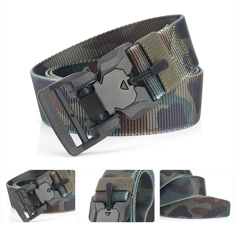 AWMN S5S 125cm Nylon Camouflage Tactical Belt Plastic Magnetic Buckle Belt
