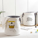 Pattern Laundry Hamper Cotton Rope Woven Handbag Canvas Laundry Basket Storage Bag Baby Toys Bin