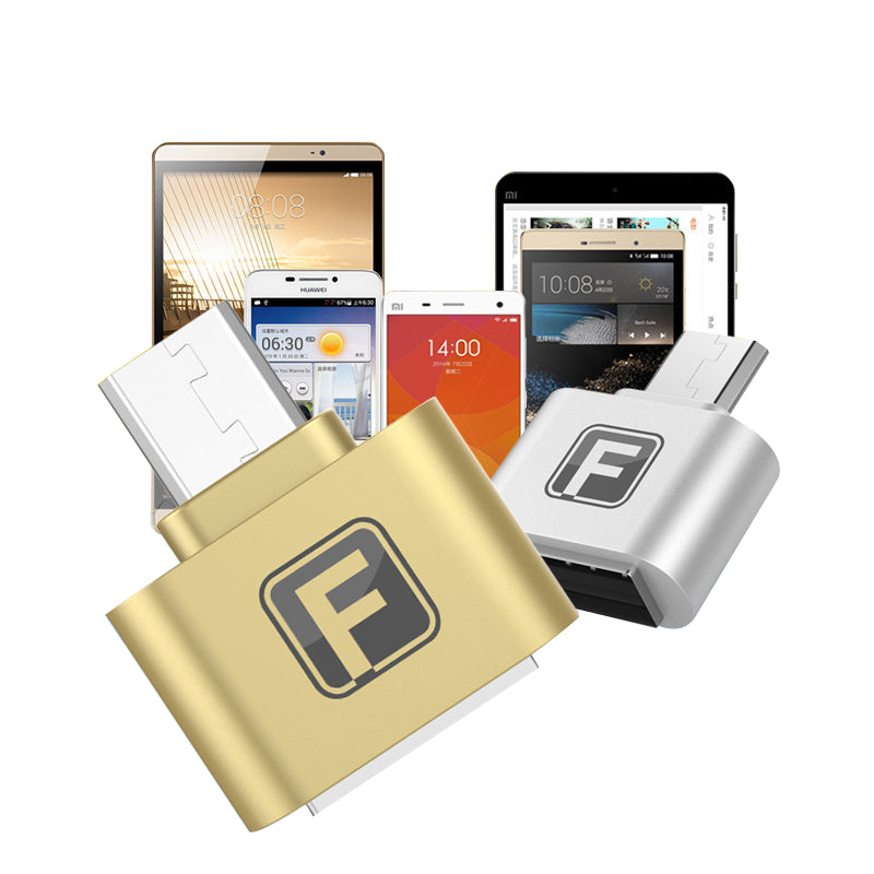 FANBIYA Aluminum Alloy Micro Usb to USB2.0 OTG Adapter for Samsung HUAWEI Xiaomi