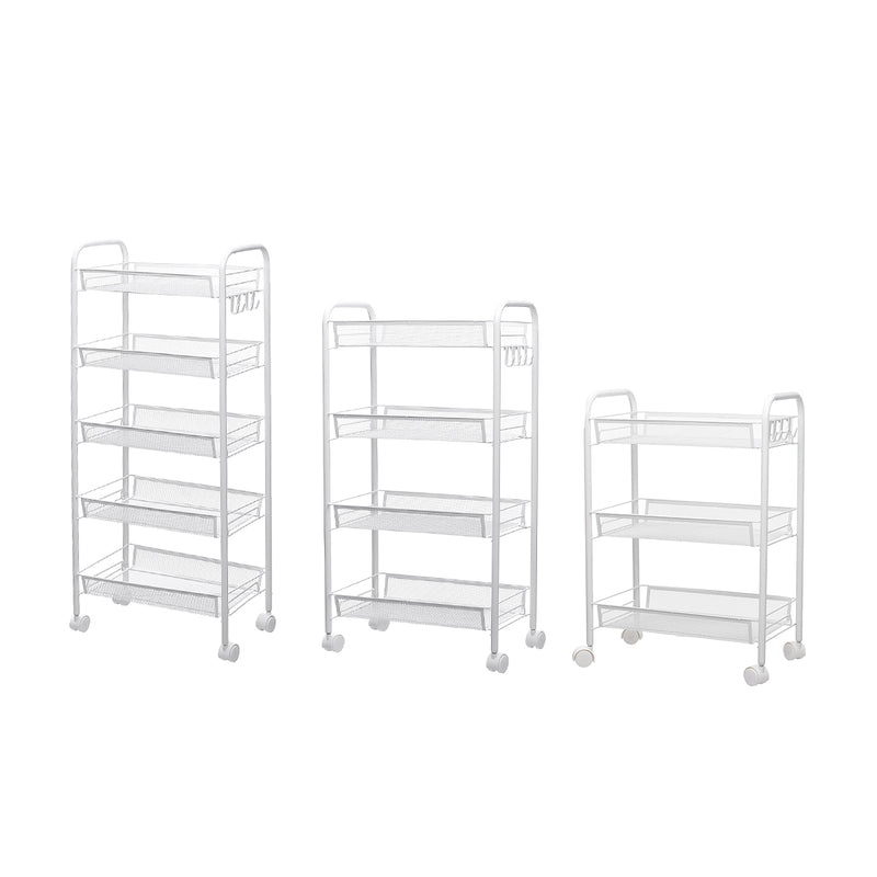 3/4/5 Tier Movable Stainless Shelf Kitchen Storage Rack Organizer Stand Holder