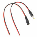 LUSTREON DC12V Male/Female Power Supply Jack Connector Cable Plug Cord Wire 5.5mm x 2.1mm