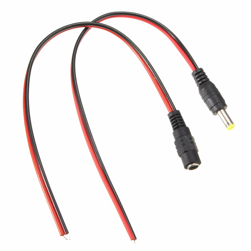 LUSTREON DC12V Male/Female Power Supply Jack Connector Cable Plug Cord Wire 5.5mm x 2.1mm