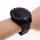 22mm Red Thread Single Leather Strap Watch Band for Huawei Watch GT Active Elegant