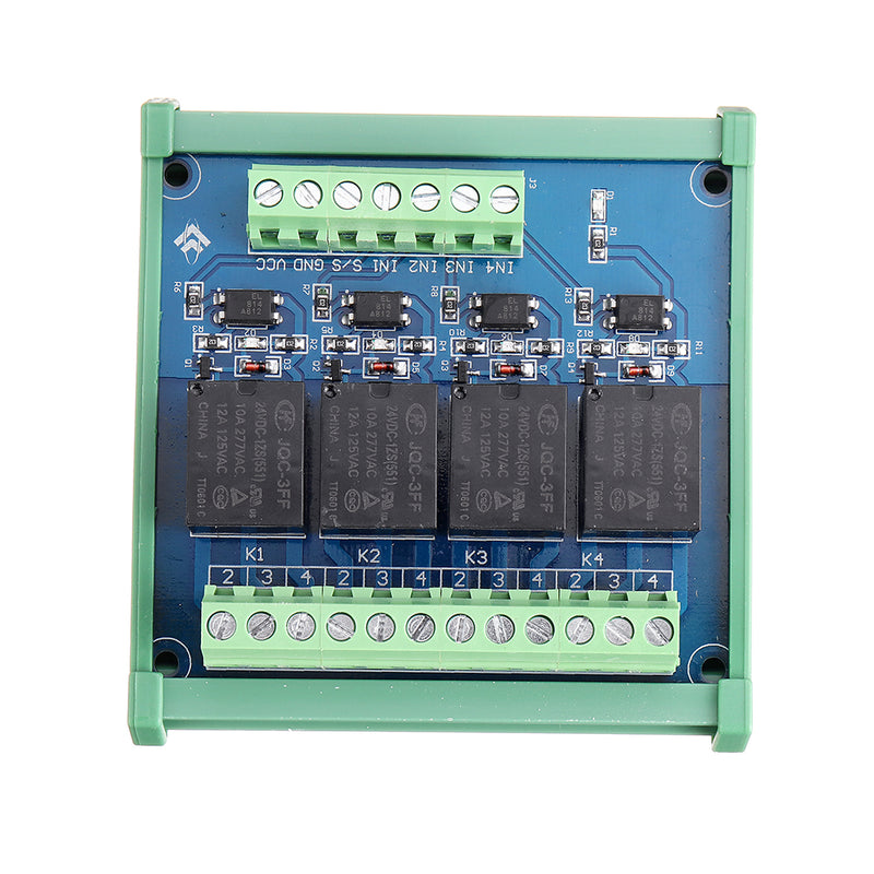 4CH Channel Optocoupler Isolation Relay Module 5V/12V/24V SCM PLC Signal Amplifier Board