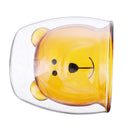 Cat Bear Glass Cup Double Wall Clear Tea Coffee Milk Drink Mug Container Decor