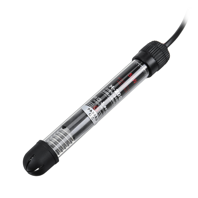 25/50/100/200/300W 220V Aquarium Fish Tank Submersible Water Heater Double-layer Waterproof Heating Rod