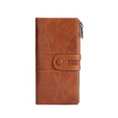 Ultra Slim Handcrafted Cowhide Leather Long Wallet Clutch RFID Blocking ID Card Holder Coin Purse