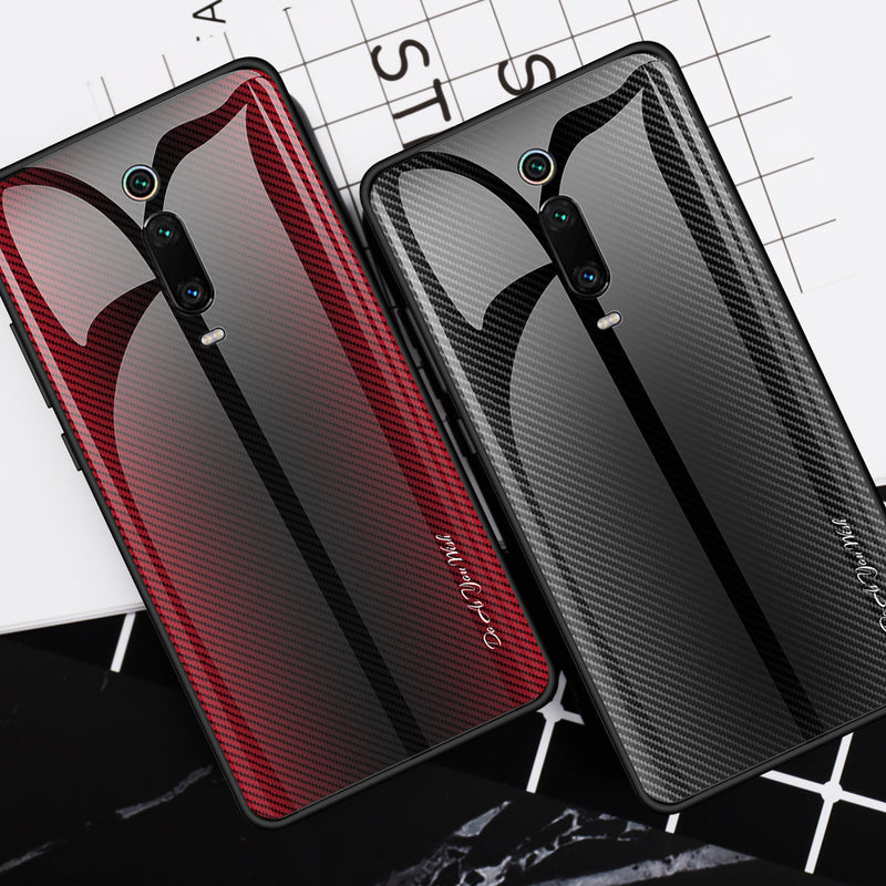 Bakeey Gradient Striped Shockproof Tempered Glass&Soft TPU Protective Case For Xiaomi Mi 9T / Xiaomi Mi9T Pro / Redmi K20 / Redmi K20 PRO