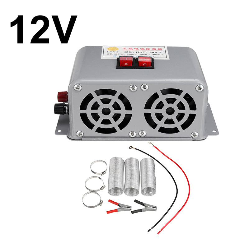 800W 12V/24V 3 Hole Dual Gear Heating Air Conditioning Heater Electric Heating Defroster Heater Car Heater Warming Eqiupment Set