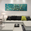 Miico Hand Painted Three Combination Decorative Paintings Botanic Flower Wall Art For Home Decoration