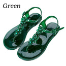 Women's Summer Jelly Flowers Thong Sandals Beach Toe Flip Flops Flats Shoes