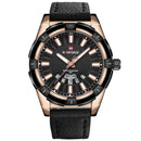 NAVIFORCE 9118 Waterproof Calendar Men Wrist Watch Casual Leather Strap Quartz Watches