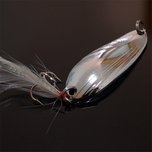 ZANLURE 10pcs Fishing Paillette Lure Bait Sequins Fishing Lure Treble Feather Hook