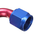 90 Degree Car Swivel Hose End For Braided Nylon Red Blue Aluminum