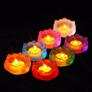 Color Lotus Diwali Glass Candle Holders Buddhism Religious Activities Ornaments Ghee Lamp Holder Candlestick