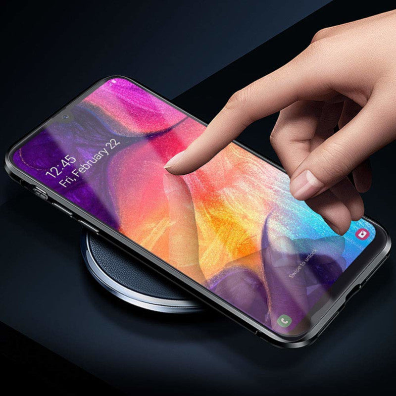 Bakeey Magnetic Adsorption Metal Bumper & Double-sided Tempered Glass Full Body Protective Case for Samsung Galaxy A70 2019