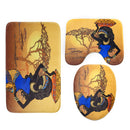 Exotic African Girls Bathroom Shower Curtain Toilet Cover Mat Non Slip Rug