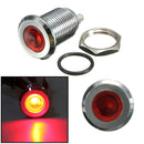 Silver/Black Shell Metal 12mm LED Indicator Light Pilot Dash Lamp Screw Shape12V