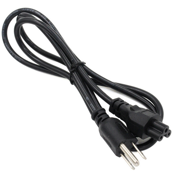 1.2m AC US Plum Blossom Tail Plug Power Supply Adapter Cord Cable PVC Black Power Adapter Connector Line for Laptop