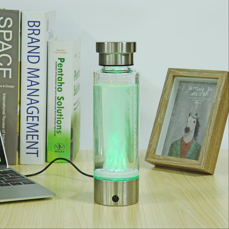 USB Rechargeable Intelligent Hidrogen Rich Water Bottle Ionizer Portable Glass