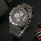 STRYVE S8018 Men Full Steel Waterproof Date Week Chrono Alarm Clock Dual Display Digital Watch