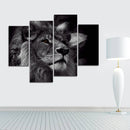 Miico Hand Painted Four Combination Decorative Paintings Lion Head Wall Art For Home Decoration