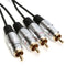 2pcs 3.5mm Aluminum Double Head RCA Audio Cable 100mm