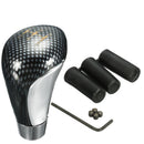 5 Speed Carbon Fiber Universal Car Manual Gear Shift Knob Shifter Lever M8 M10 M12