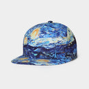 NUZADA Cotton Baseball Cap Flat Brim Hat Hip-Hop Graffiti Men Women Adjustable Bike Cycling Bicycle