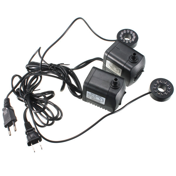 800L/H 210 GPH Submersible Water Pump For Aquarium Fish Tank Pond Fountain With 12 LED Lights