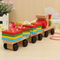 Wood Puzzle Train Toys Geometric Building Blocks Education Gift
